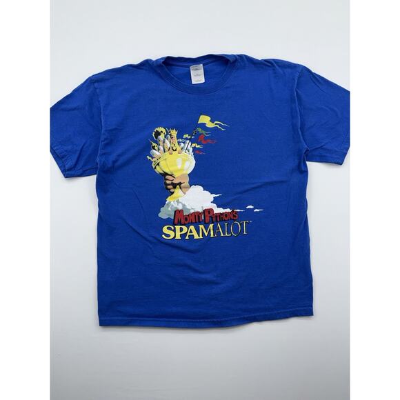 Gildan Other - VINTAGE Monty Pythons Men T-Shirt Large Blue Spamalot Graphic Crew Neck Tee